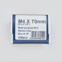 M4 70mm Standard Woodscrew