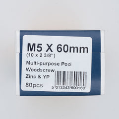 M5 60mm Standard Woodscrew