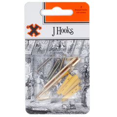 J Hooks (56mm) Brass Plated