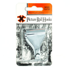 Nickel Plated Picture Rail Hooks